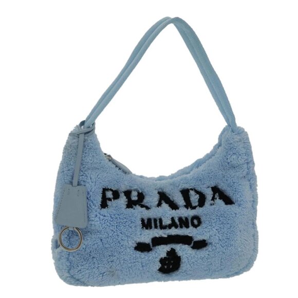 PRADA Mini Hand Bag Pile Blue Auth 93077AM - Picture 1 of 16